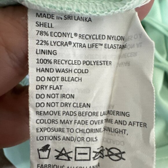 Prana women's M 2-Piece Tankini Top Boy Short Swimsuit Green Yellow EUC - Picture 10 of 12